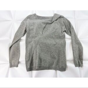 ALC Womens Sz S Heather Gray Wool Cashmere Cut Out Twisted Back Pullover Sweater